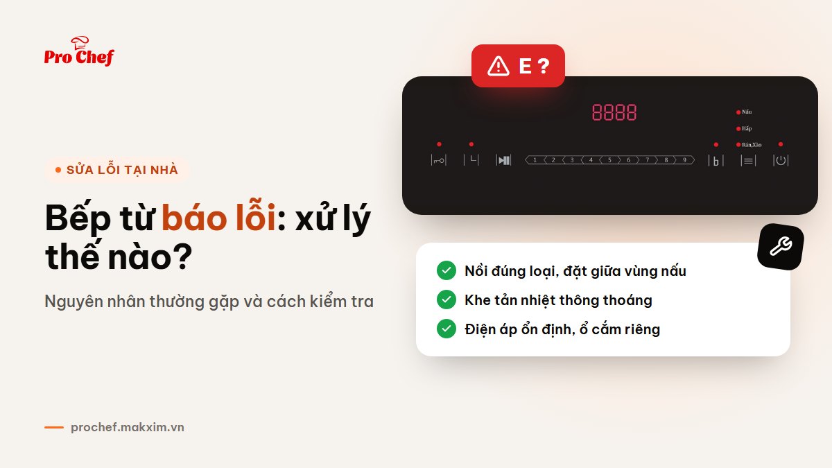 Bếp từ báo lỗi: nguyên nhân thường gặp và cách xử lý tại nhà
