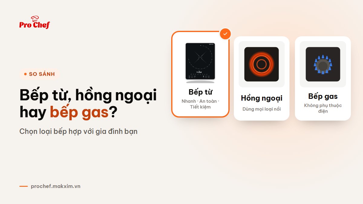 Bếp từ, bếp hồng ngoại hay bếp gas: loại nào phù hợp gia đình bạn?